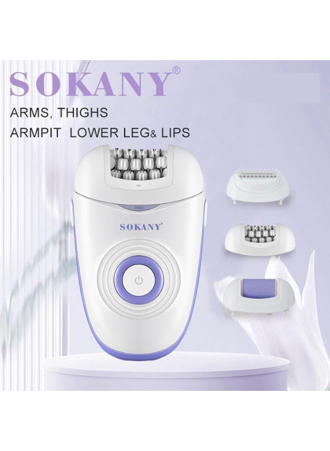 sokany Epilator,Facial Hair Removal for Women, Wet and Dry Cordless Hair Removal Epilator for Legs and Body with 3 Accessories Opti Light - Image 2